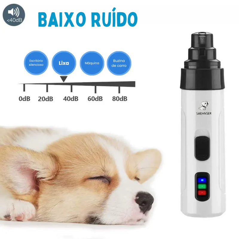 PetCare Trim — Lixa Elétrica Silenciosa e Segura para Unhas de Pets