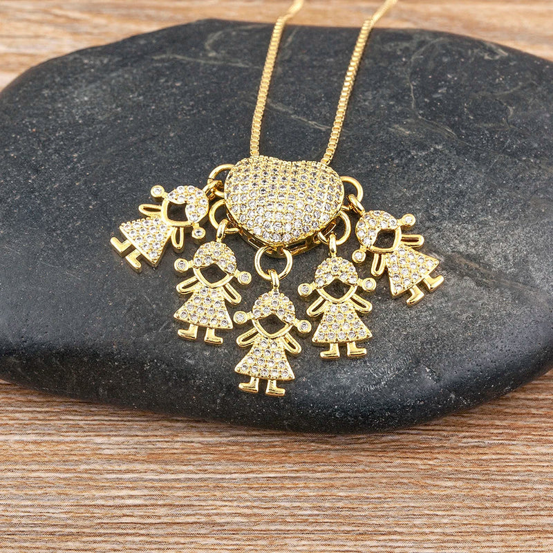 MomLove Pro — Colar de Mãe com Filhos em Cristal Zircônia!