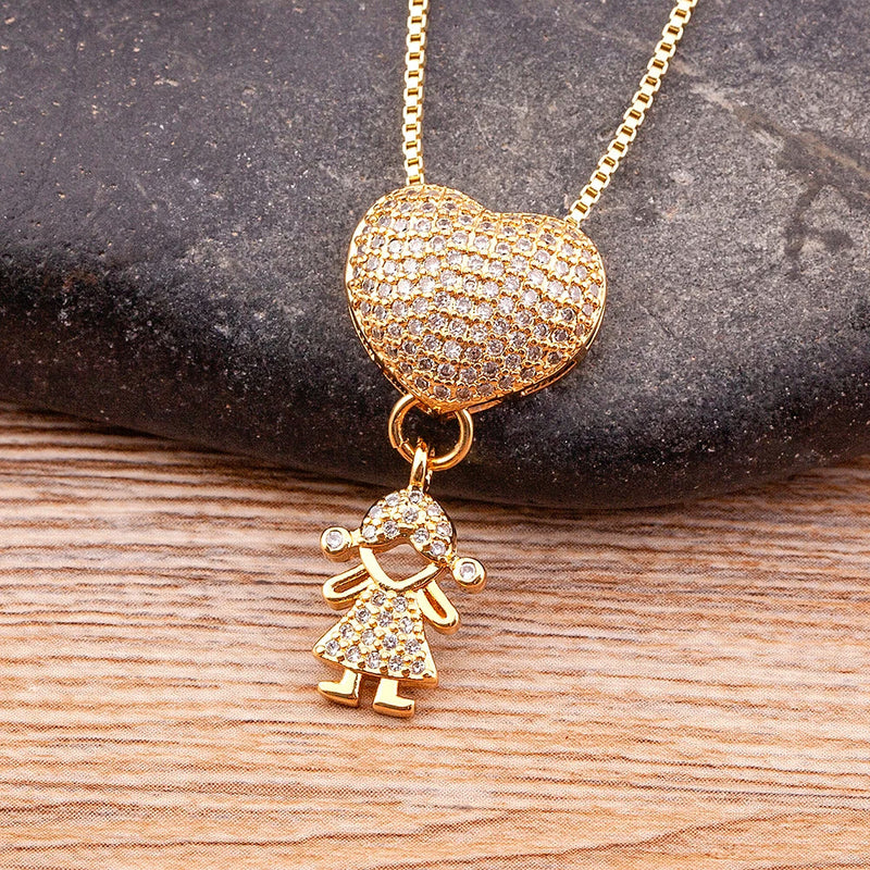 MomLove Pro — Colar de Mãe com Filhos em Cristal Zircônia!