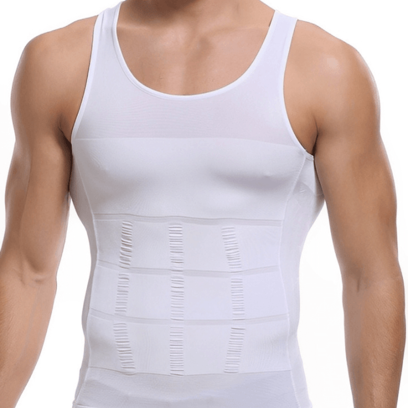 Under Armour compression shirt in black, featuring a snug athletic fit, moisture-wicking fabric, and short sleeves, displayed on a male model.