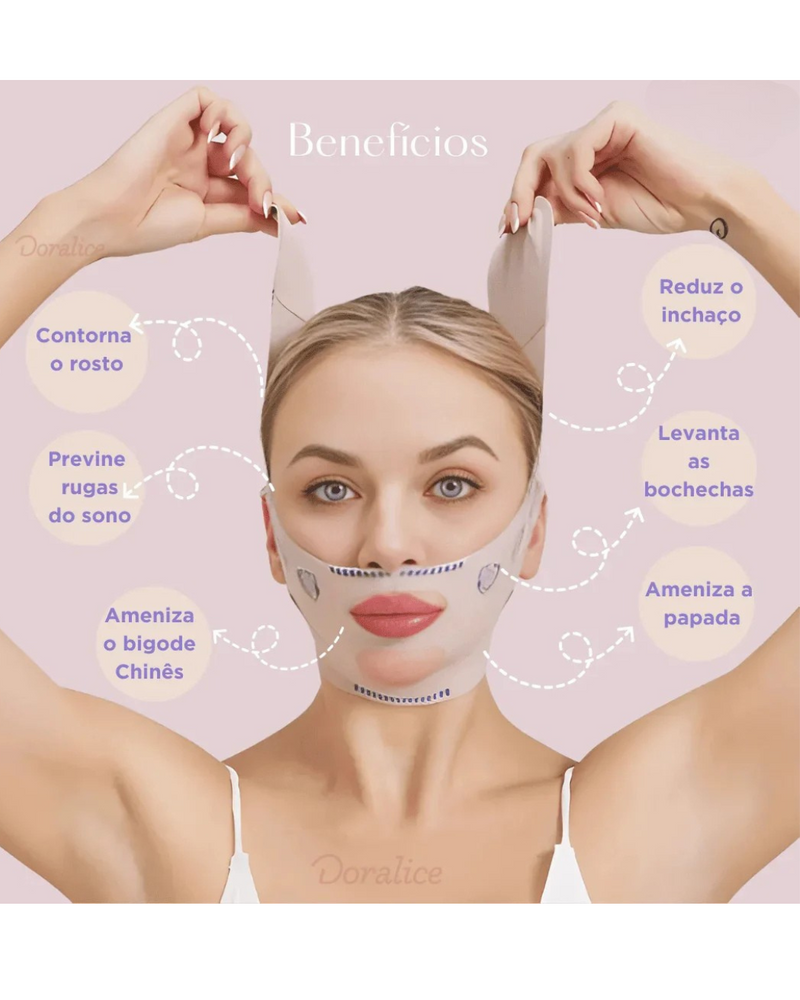 V-Revitalize™ - Máscara de Contorno Facial - Suaviza Rugas, Papada e Modela o Rosto